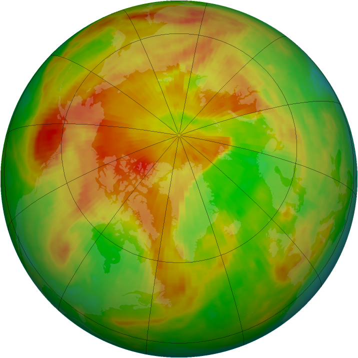 Arctic ozone map for 07 May 2001